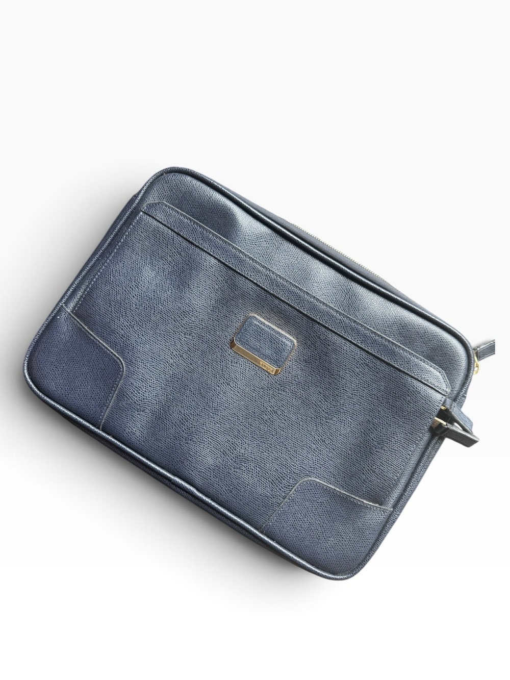 Tumi Navy Leather laptop case